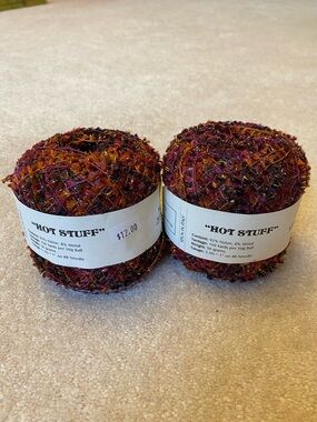 2 Balls Ironstone HOT STUFF Metallic Mini Flag Yarns Color #1744